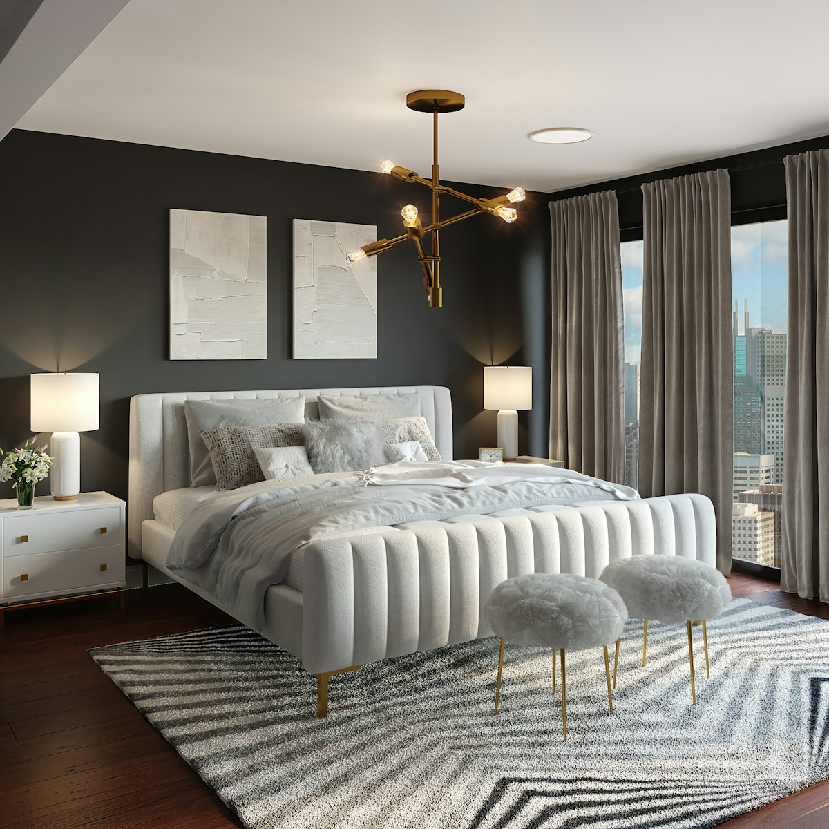 Phòng ngủ nhà nhỏ 50m2 đẹp không người